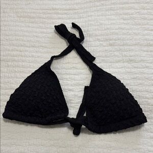 NWOT Black Textured Bikini Top